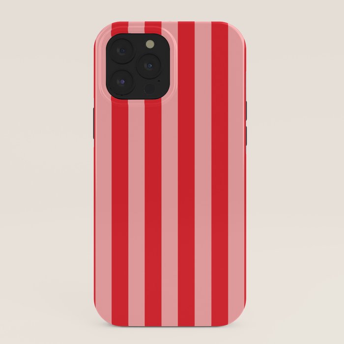 Bold Vertical Stripes Pattern (red/pink) iPhone Case