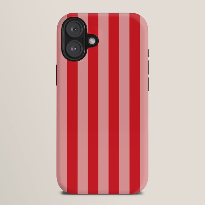Bold Vertical Stripes Pattern (red/pink) iPhone Case