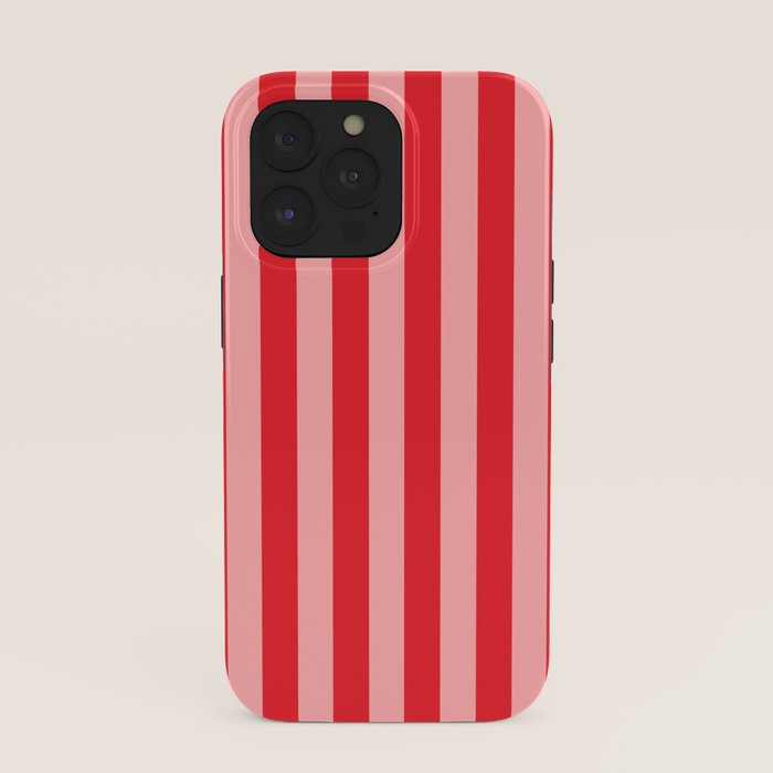 Bold Vertical Stripes Pattern (red/pink) iPhone Case