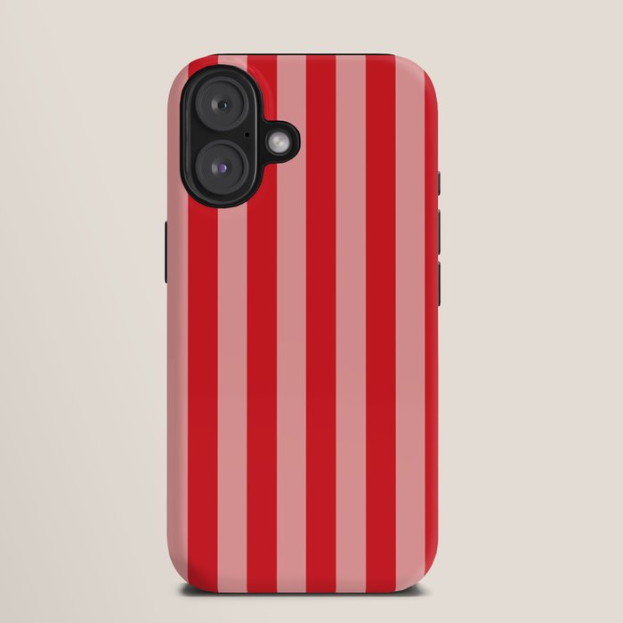 Bold Vertical Stripes Pattern (red/pink) iPhone Case