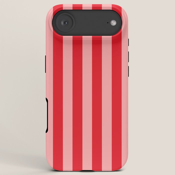 Bold Vertical Stripes Pattern (red/pink) iPhone Case