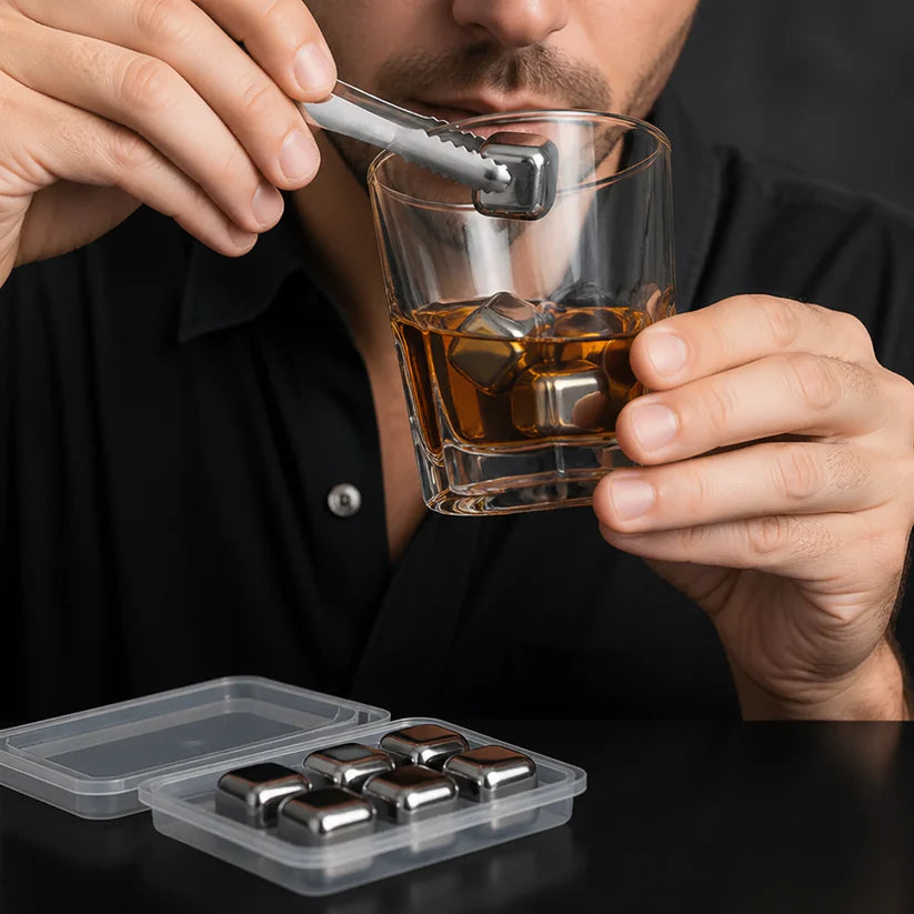 Practical stainless steel ice cube trays – Reusable cooling set for cold drinks