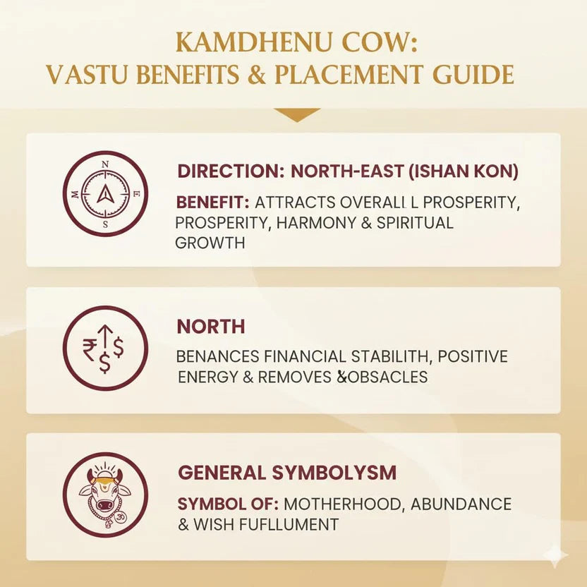 Kamdhenu Cow & Calf Idol – Sacred Symbol of Prosperity & Divine Blessings - 19cm