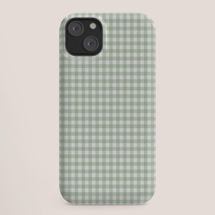 Gingham Plaid Pattern - Sage Green iPhone Case