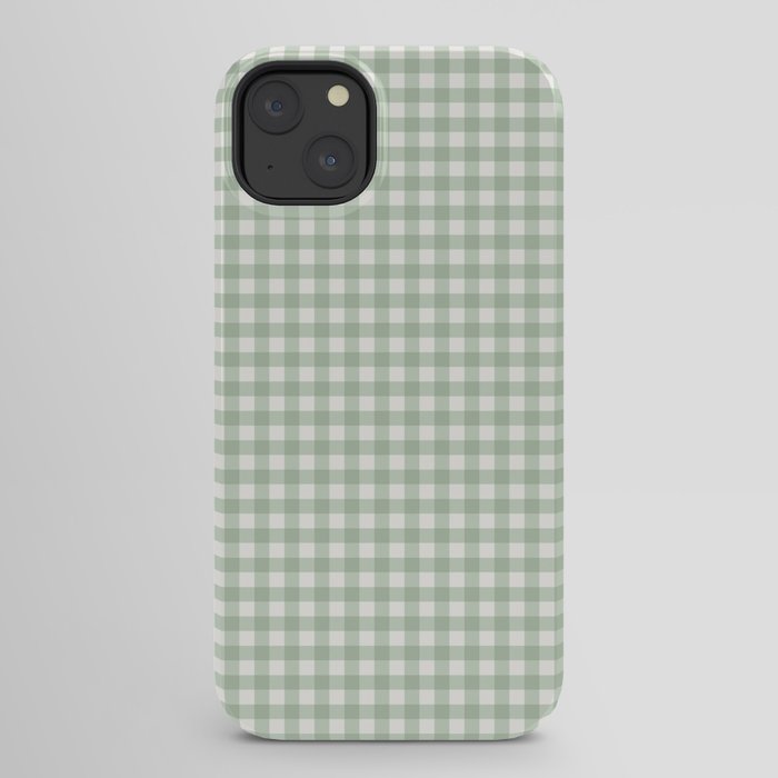 Gingham Plaid Pattern - Sage Green iPhone Case