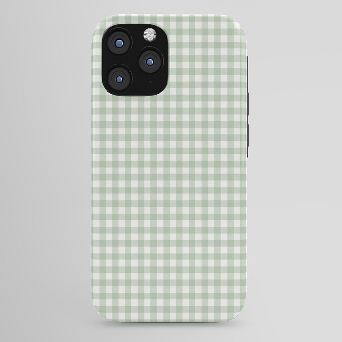 Gingham Plaid Pattern - Sage Green iPhone Case