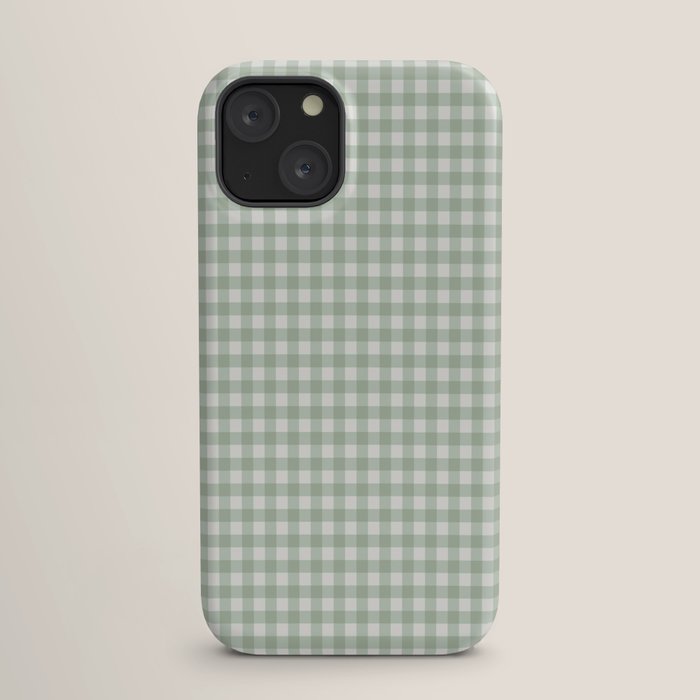 Gingham Plaid Pattern - Sage Green iPhone Case