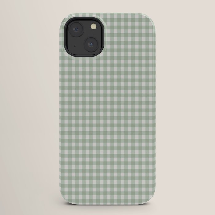 Gingham Plaid Pattern - Sage Green iPhone Case