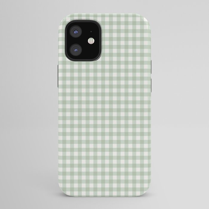 Gingham Plaid Pattern - Sage Green iPhone Case