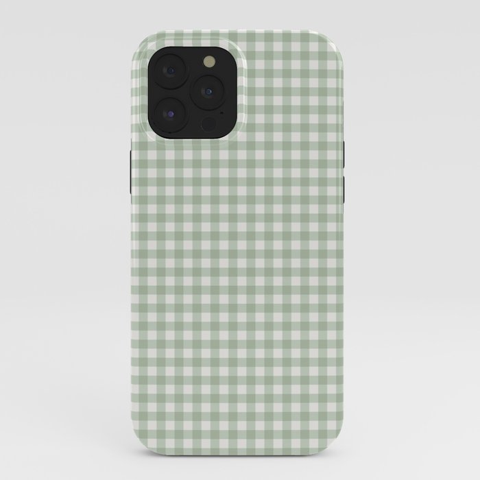 Gingham Plaid Pattern - Sage Green iPhone Case