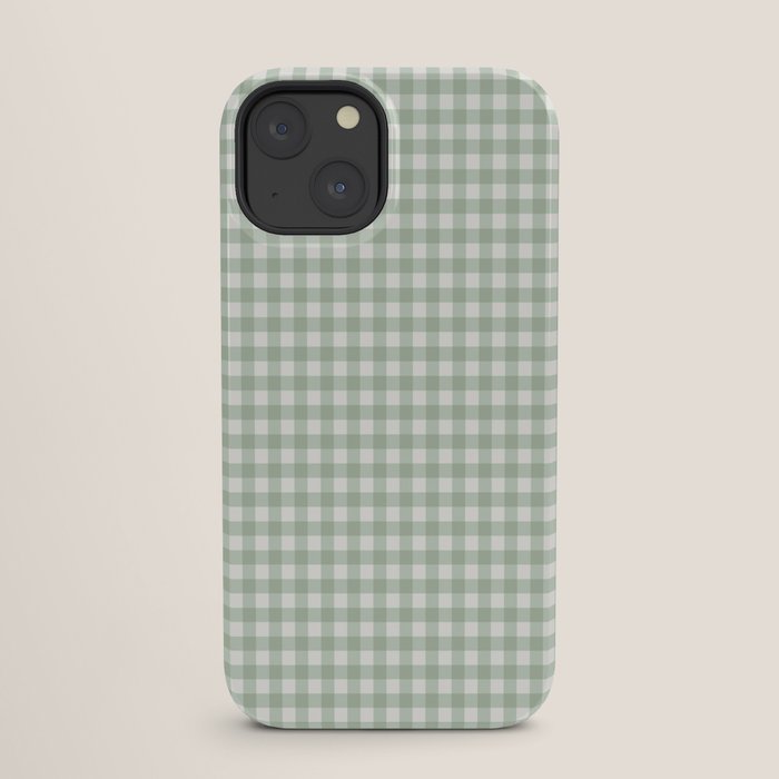 Gingham Plaid Pattern - Sage Green iPhone Case