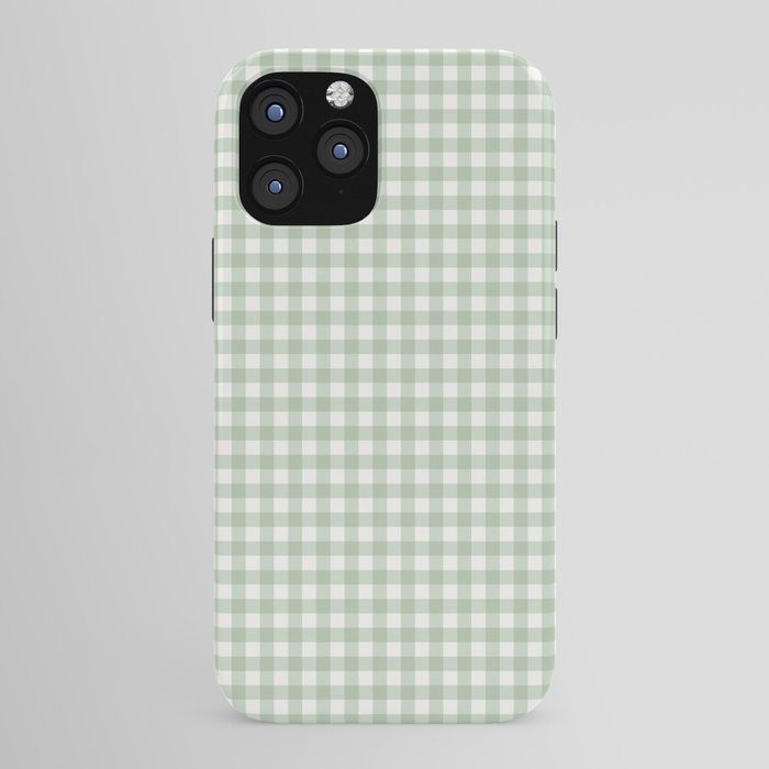 Gingham Plaid Pattern - Sage Green iPhone Case