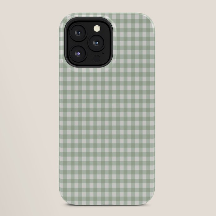 Gingham Plaid Pattern - Sage Green iPhone Case