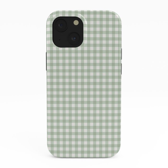 Gingham Plaid Pattern - Sage Green iPhone Case