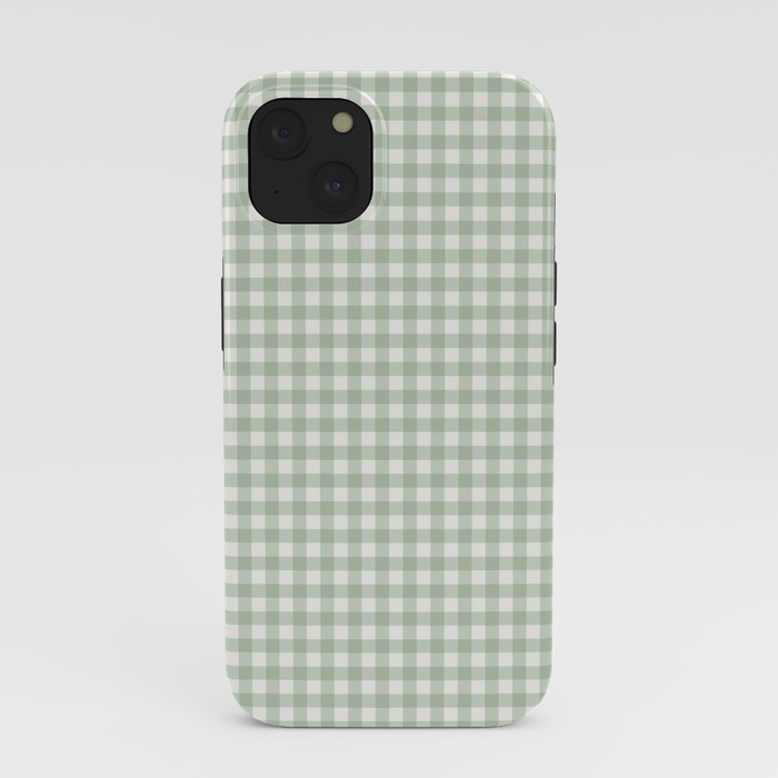 Gingham Plaid Pattern - Sage Green iPhone Case