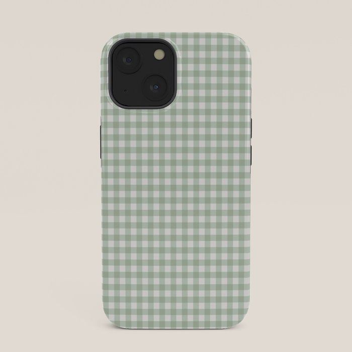 Gingham Plaid Pattern - Sage Green iPhone Case