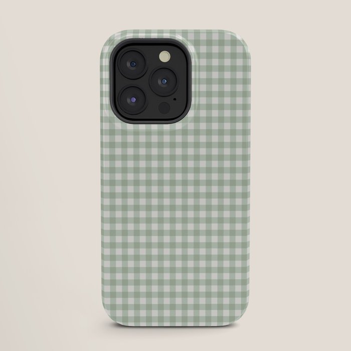 Gingham Plaid Pattern - Sage Green iPhone Case