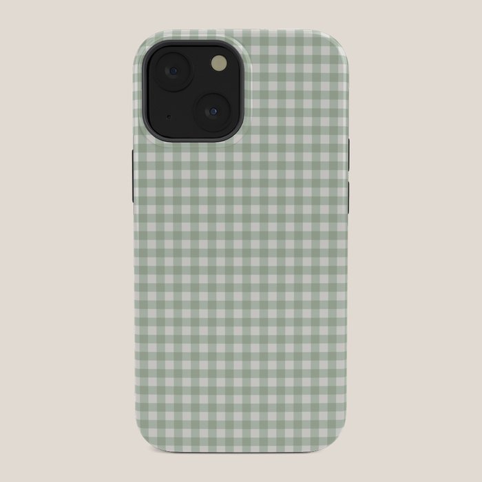 Gingham Plaid Pattern - Sage Green iPhone Case