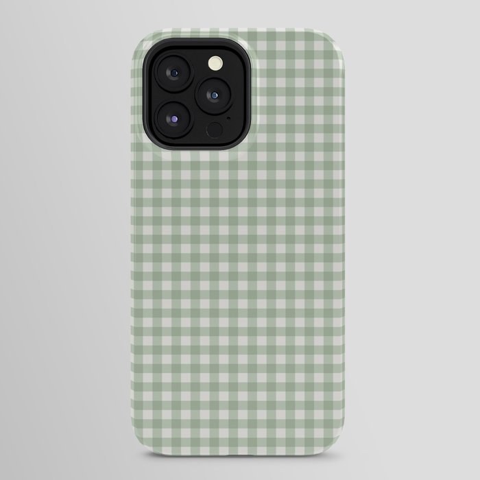 Gingham Plaid Pattern - Sage Green iPhone Case