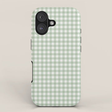 Gingham Plaid Pattern - Sage Green iPhone Case
