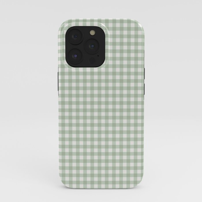 Gingham Plaid Pattern - Sage Green iPhone Case