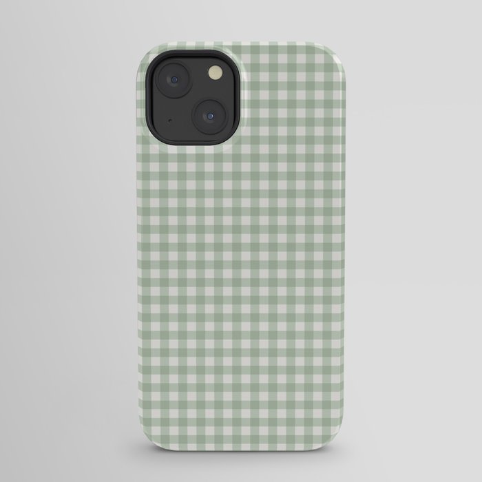 Gingham Plaid Pattern - Sage Green iPhone Case
