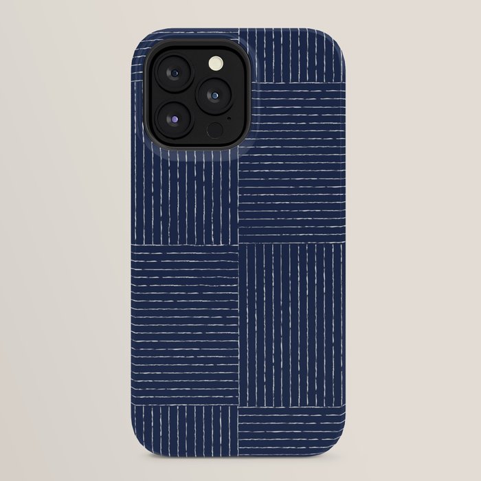 Lines III (Navy) iPhone Case