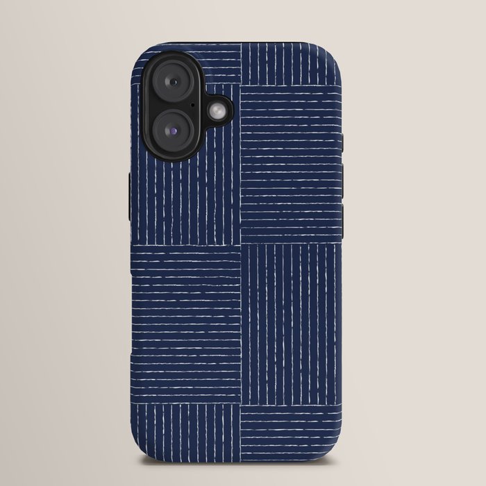 Lines III (Navy) iPhone Case