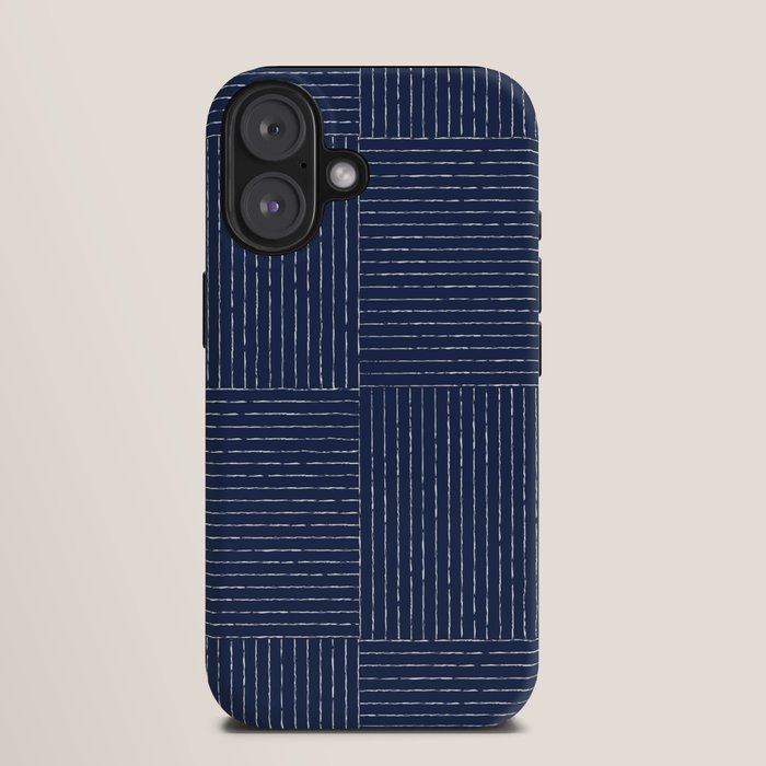 Lines III (Navy) iPhone Case