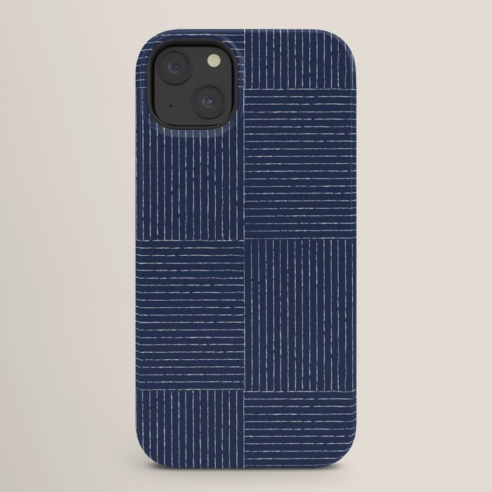 Lines III (Navy) iPhone Case