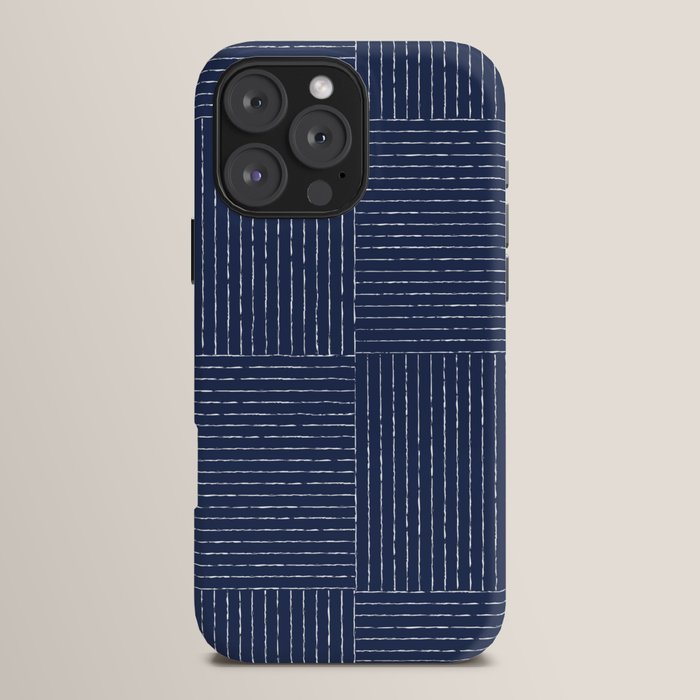 Lines III (Navy) iPhone Case