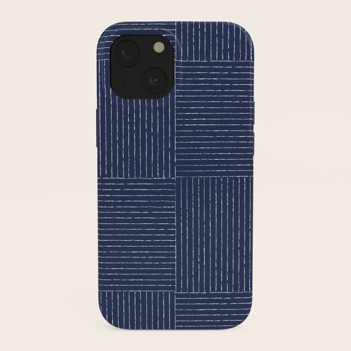 Lines III (Navy) iPhone Case