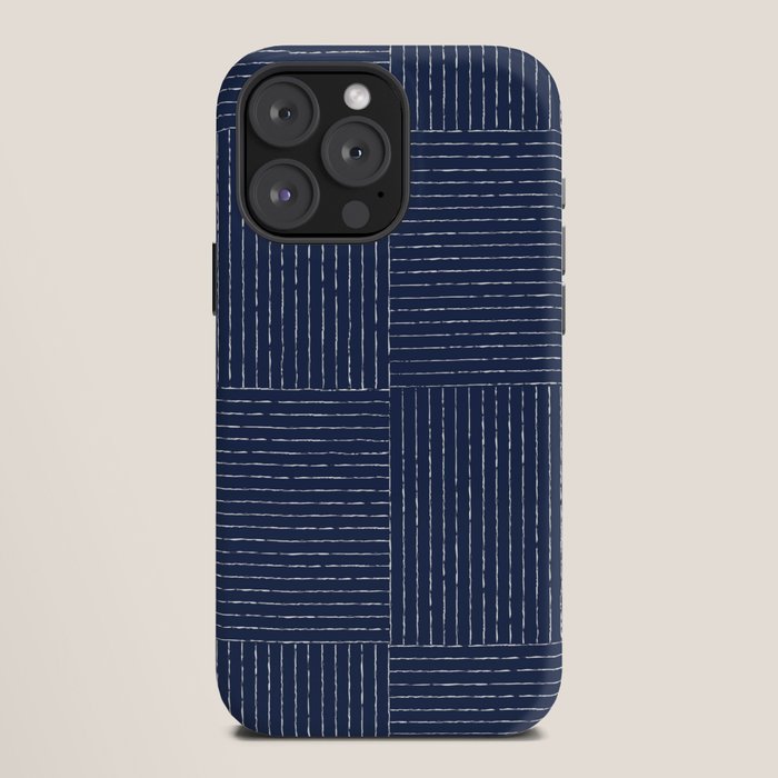 Lines III (Navy) iPhone Case