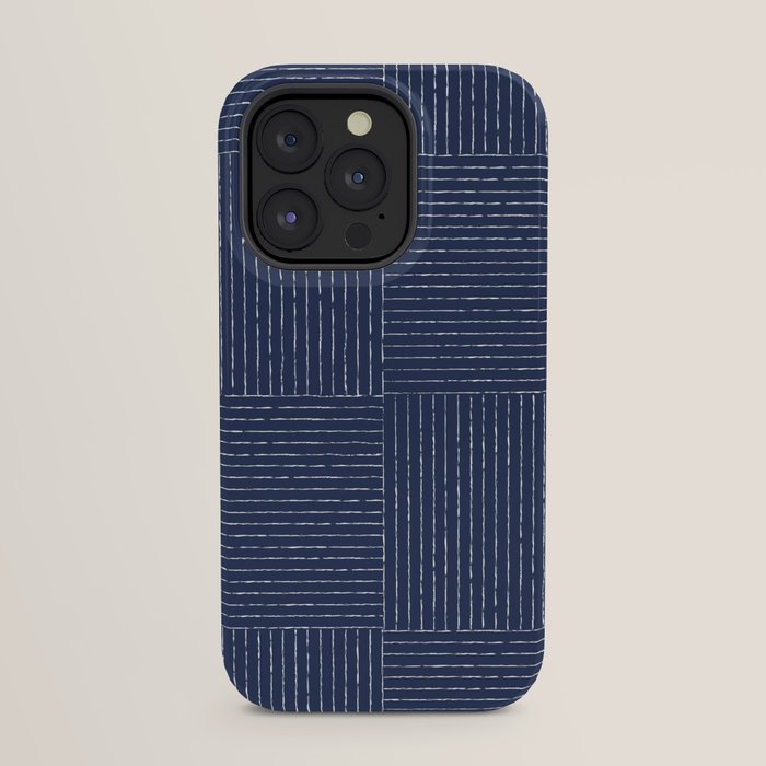 Lines III (Navy) iPhone Case