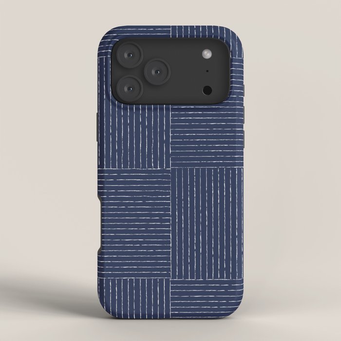 Lines III (Navy) iPhone Case