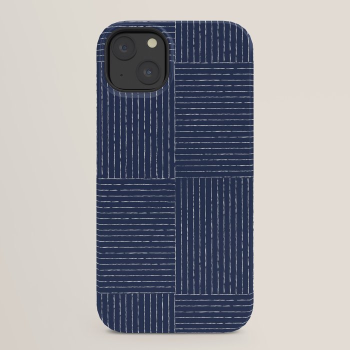 Lines III (Navy) iPhone Case