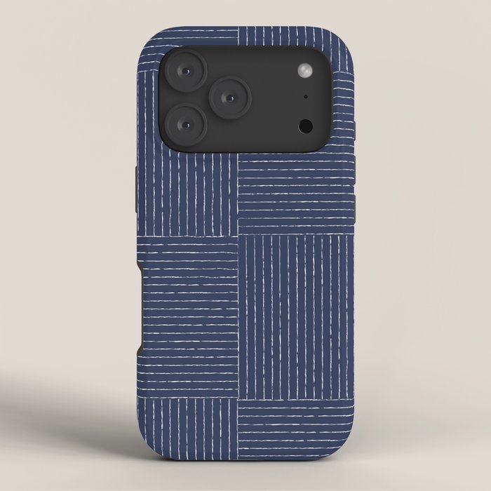 Lines III (Navy) iPhone Case
