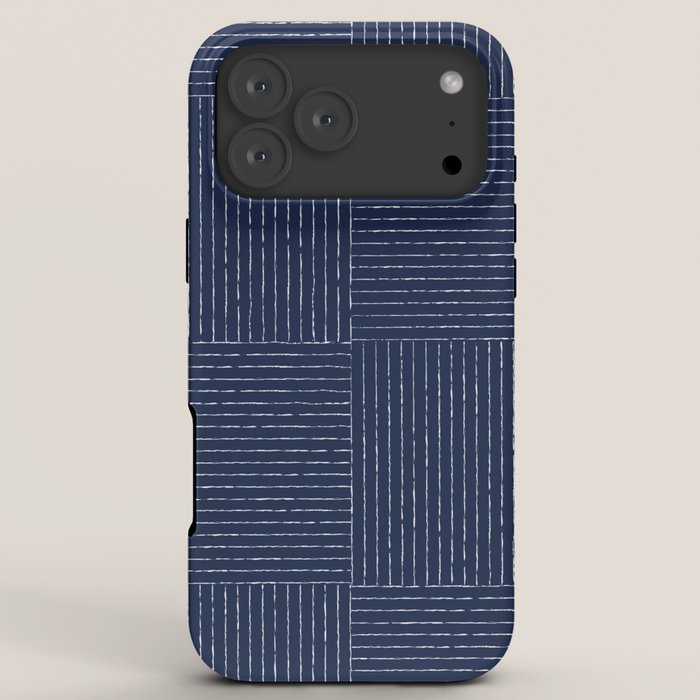 Lines III (Navy) iPhone Case