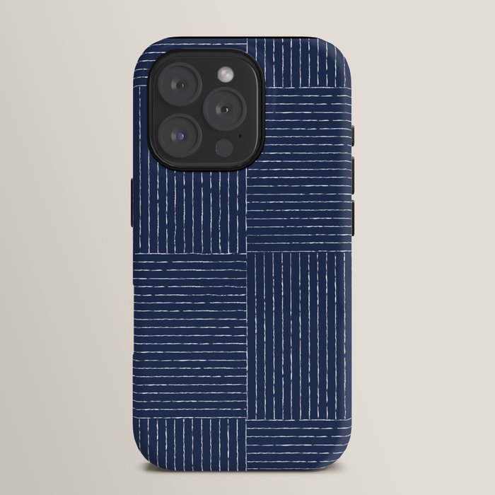 Lines III (Navy) iPhone Case