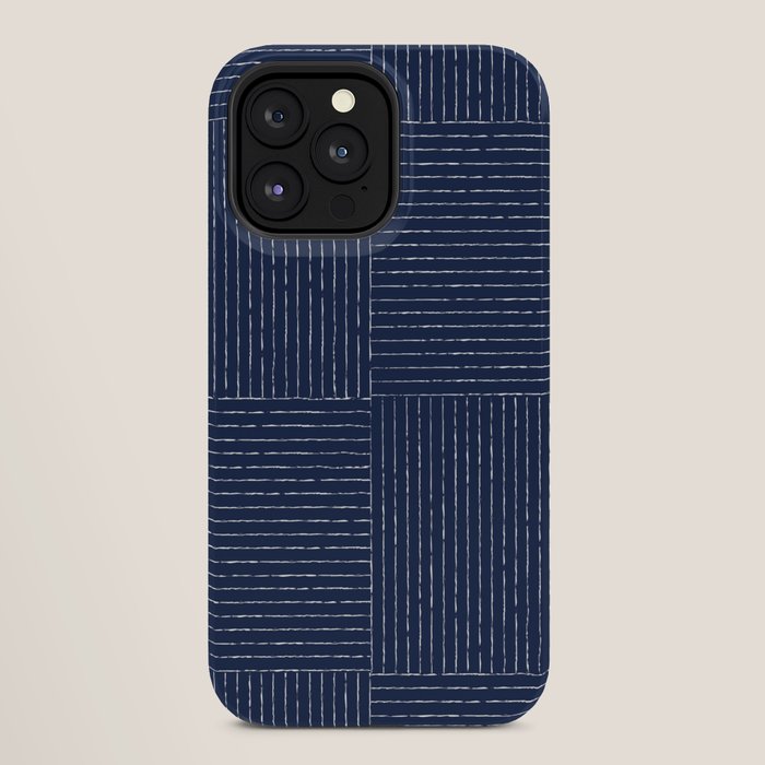 Lines III (Navy) iPhone Case