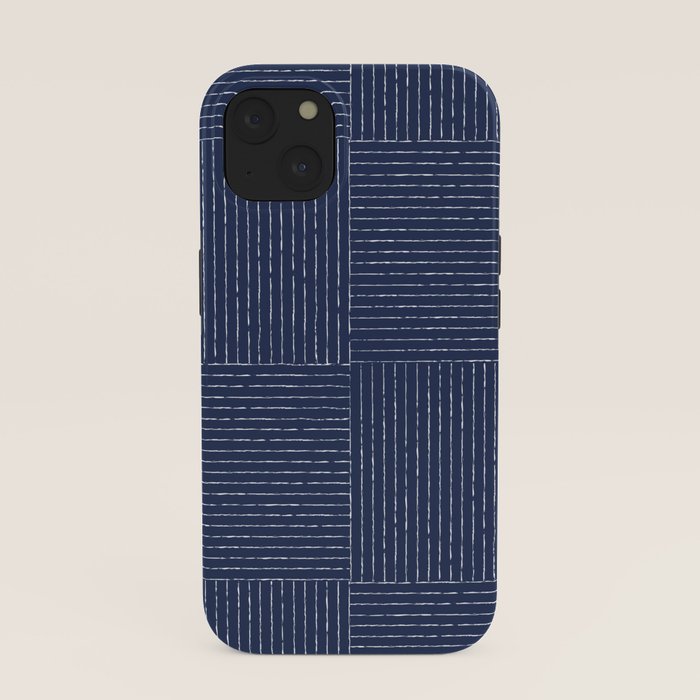 Lines III (Navy) iPhone Case