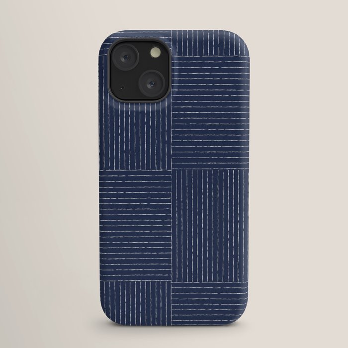 Lines III (Navy) iPhone Case