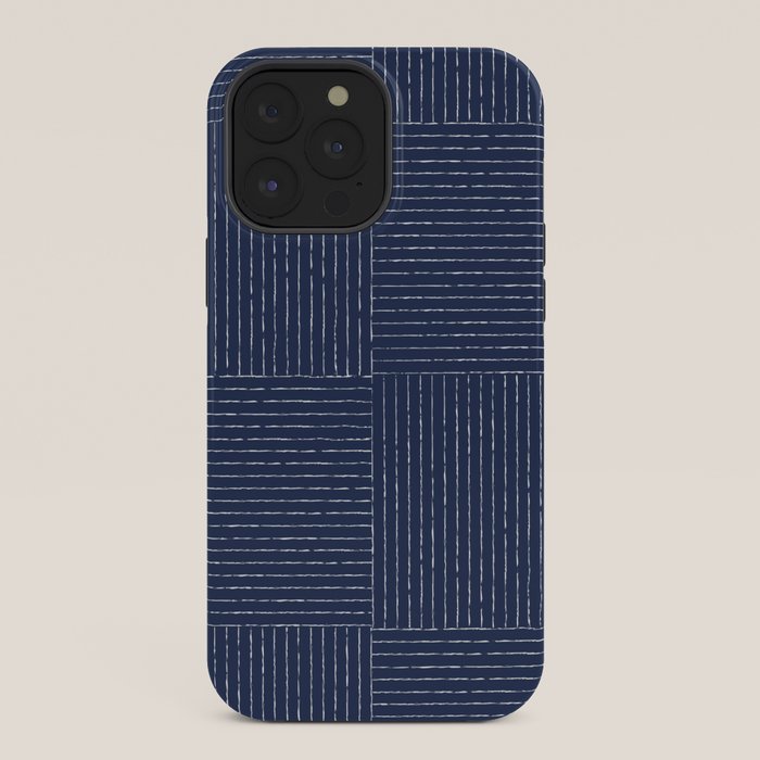 Lines III (Navy) iPhone Case