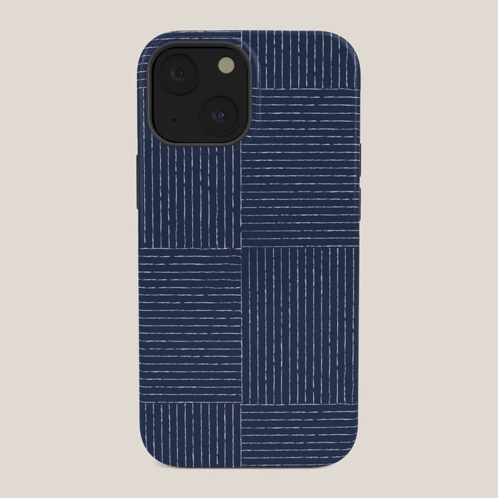 Lines III (Navy) iPhone Case