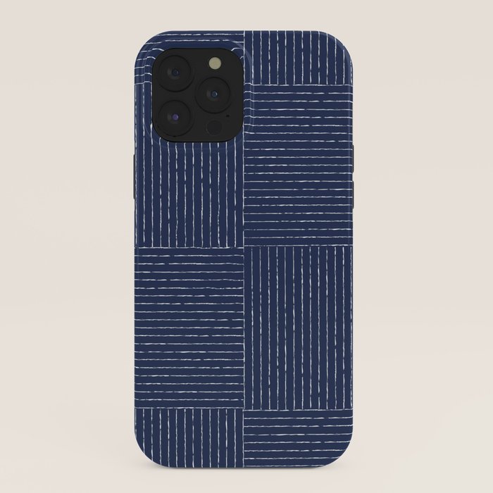 Lines III (Navy) iPhone Case