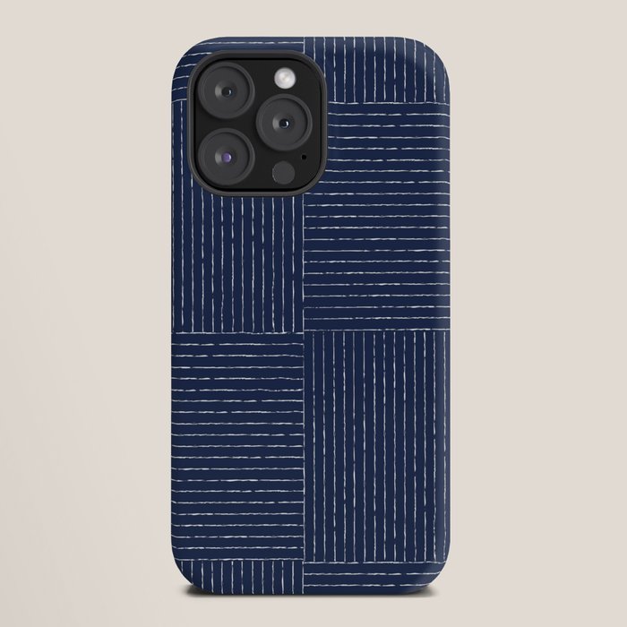 Lines III (Navy) iPhone Case