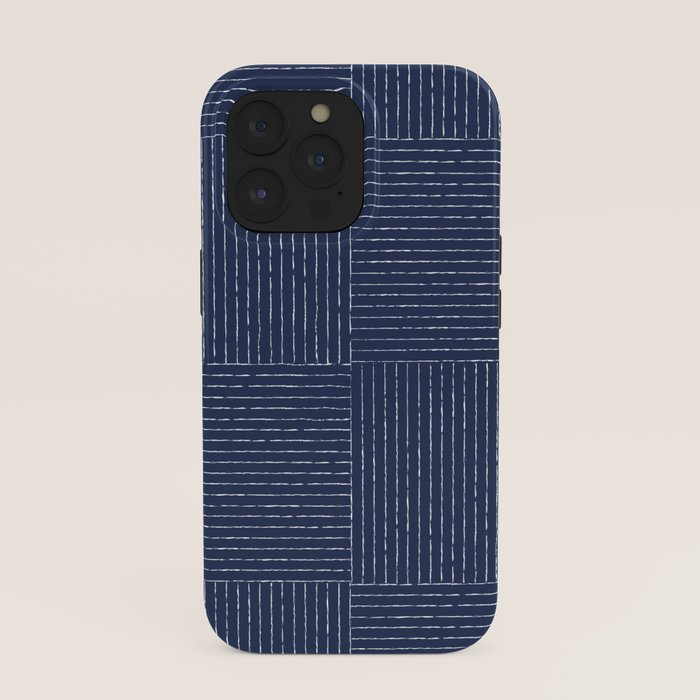 Lines III (Navy) iPhone Case