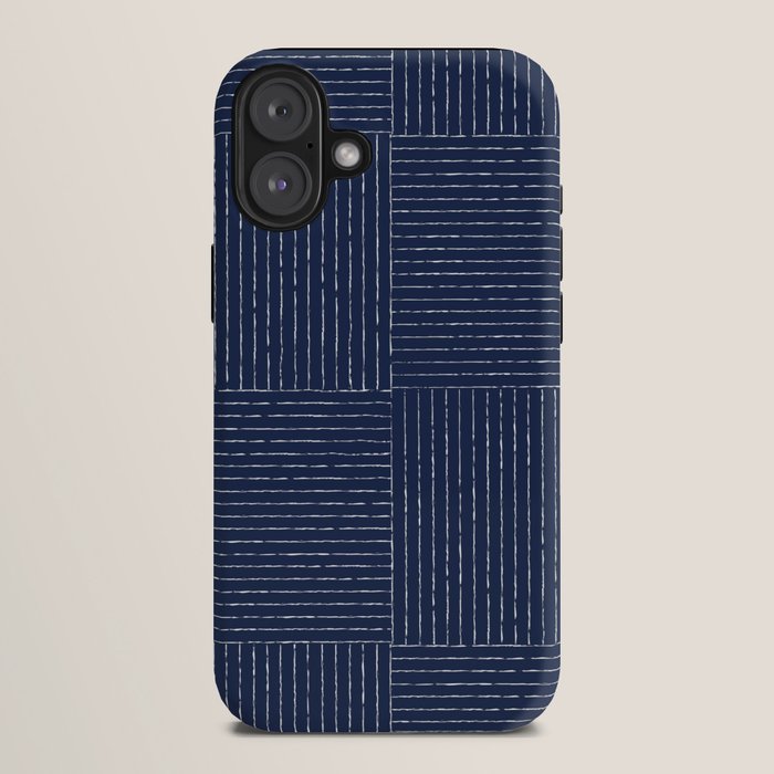 Lines III (Navy) iPhone Case