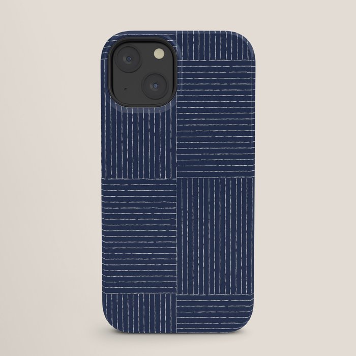 Lines III (Navy) iPhone Case
