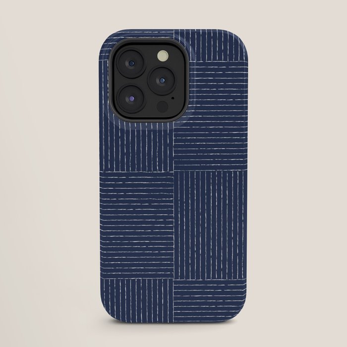 Lines III (Navy) iPhone Case